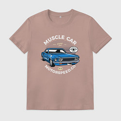 Мужская футболка Синий ретро-автомобиль