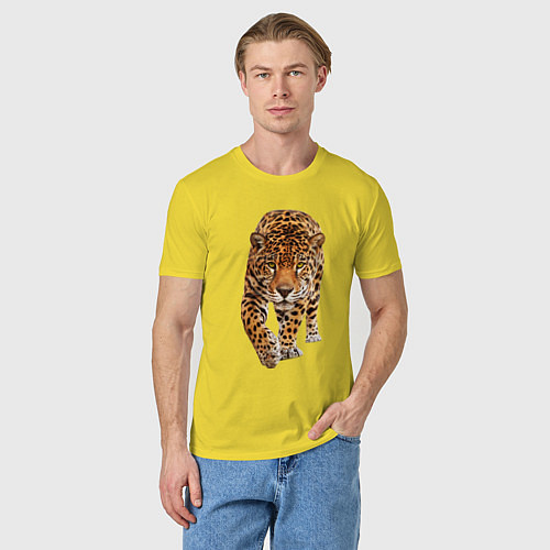Мужская футболка Бесстрашный ягуар / Желтый – фото 3