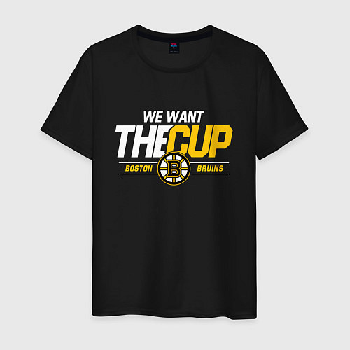 Мужская футболка Boston Bruins we want the cup / Черный – фото 1