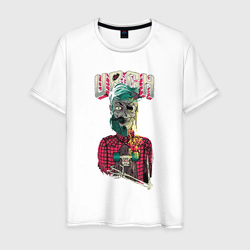 Мужская футболка Hipster зомби - skateboard and death! / Белый – фото 1