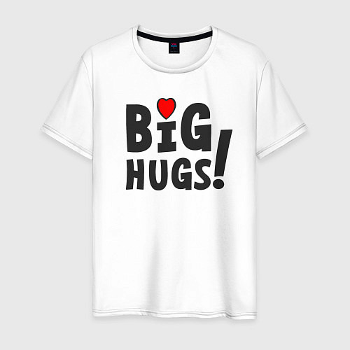 Мужская футболка Big hugs! / Белый – фото 1