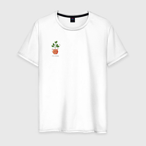 Мужская футболка Зеленое растение / Белый – фото 1