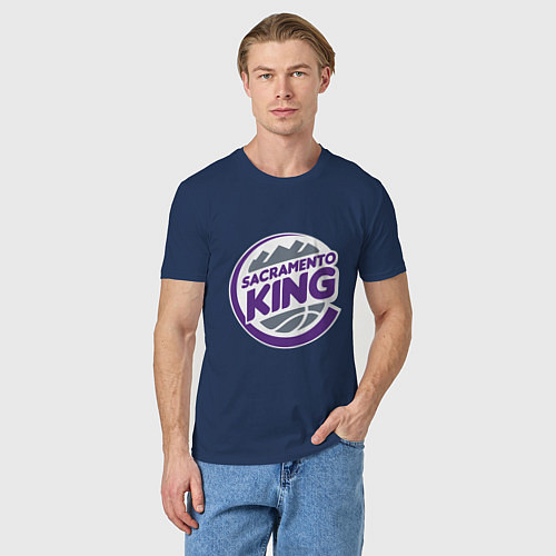 Мужская футболка Sacramento King / Тёмно-синий – фото 3