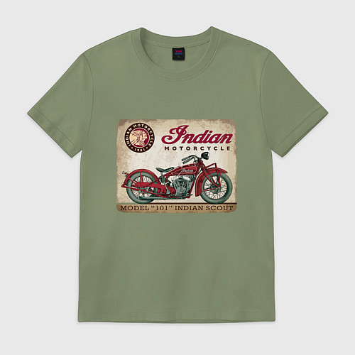 Мужская футболка Indian motorcycle 1901 / Авокадо – фото 1