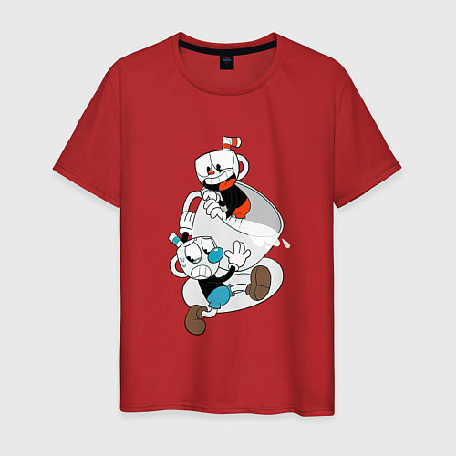 Мужская футболка Чашки Cuphead / Красный – фото 1