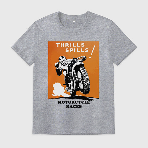 Мужская футболка Motorcycle races / Меланж – фото 1
