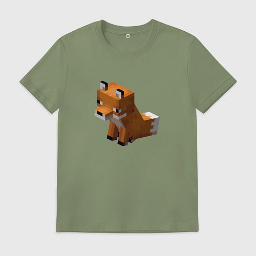 Мужская футболка Милая лиса из Майнкрафта / Авокадо – фото 1