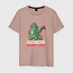 Мужская футболка Coffee First Destroy Later