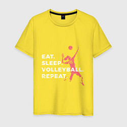 Футболка хлопковая мужская Volleyball Days, цвет: желтый