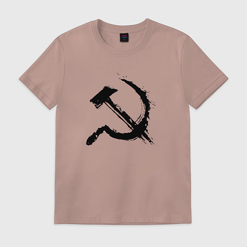 Мужская футболка Серп и молотсоветский / Пыльно-розовый – фото 1