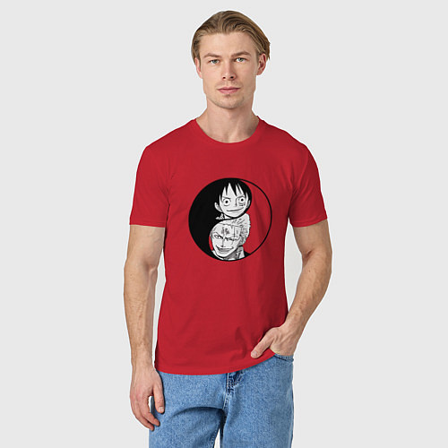 Мужская футболка Луффи и Ророноа Зоро / Красный – фото 3