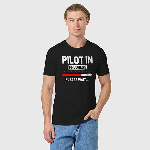 Мужская футболка Pilot In Progress / Черный – фото 3