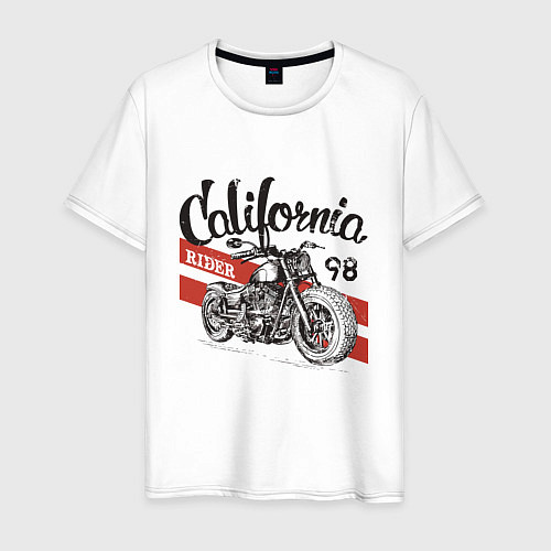 Мужская футболка California Rider Motorcycle Races / Белый – фото 1