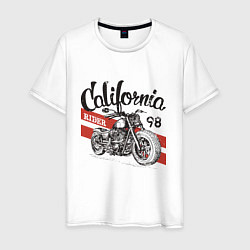 Футболка хлопковая мужская California Rider Motorcycle Races, цвет: белый