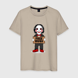 Футболка хлопковая мужская Free Billy Hugs, цвет: миндальный
