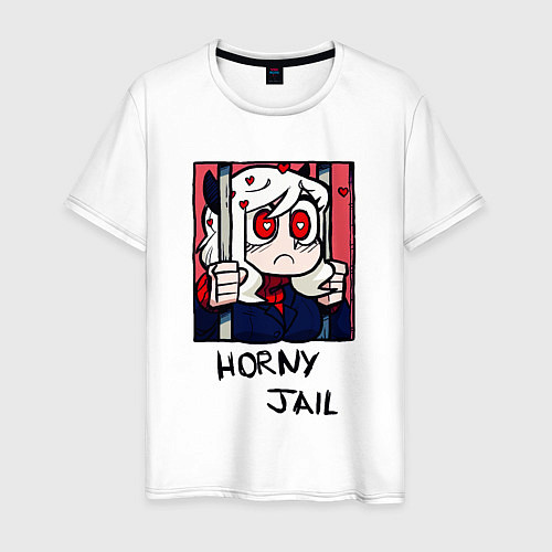 Мужская футболка HELLTAKER HORNY JAIL / Белый – фото 1