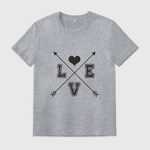 Мужская футболка Love Arrow / Меланж – фото 1