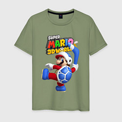 Футболка хлопковая мужская Super Mario 3D World Boomerang, цвет: авокадо