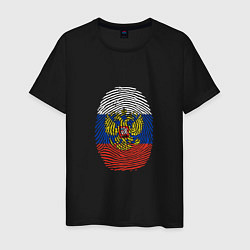 Футболка хлопковая мужская Россия - ДНК, цвет: черный