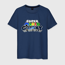 Футболка хлопковая мужская Super Mario Galaxy logo, цвет: тёмно-синий