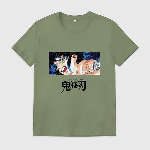 Мужская футболка Клинок, рассекающий демонов Иноске лого / Авокадо – фото 1