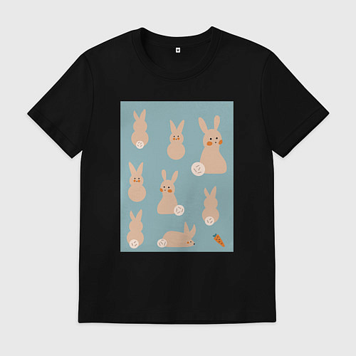 Мужская футболка Пасхальные зайчики / Черный – фото 1
