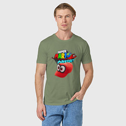 Футболка хлопковая мужская Super Mario Odyssey Nintendo Бейсболка, цвет: авокадо — фото 2