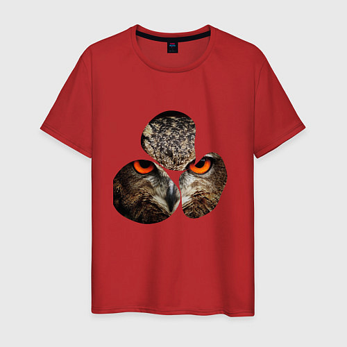 Мужская футболка Owl puzzle / Красный – фото 1