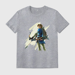 Футболка хлопковая мужская Link с луком, цвет: меланж