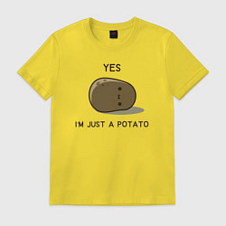 Футболка хлопковая мужская Yes, im just a potato, цвет: желтый