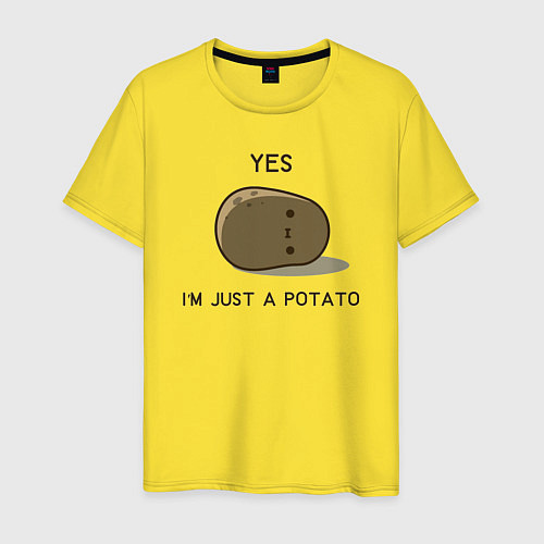 Мужская футболка Yes, im just a potato / Желтый – фото 1