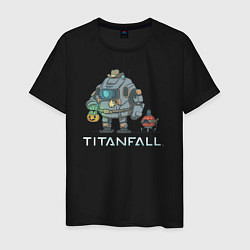 Футболка хлопковая мужская Титанфол арт Helloween TITANFALL, цвет: черный