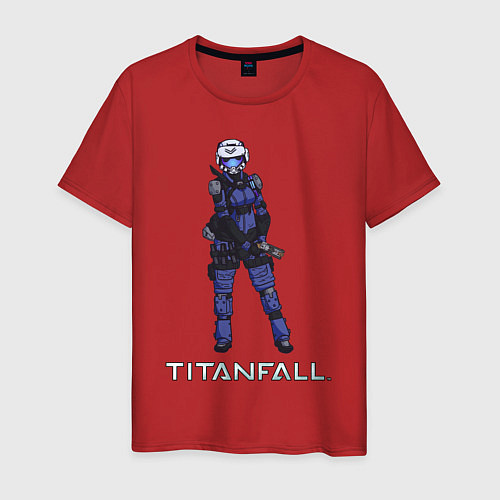 Мужская футболка TITANFALL BLUE ART титанфолл / Красный – фото 1