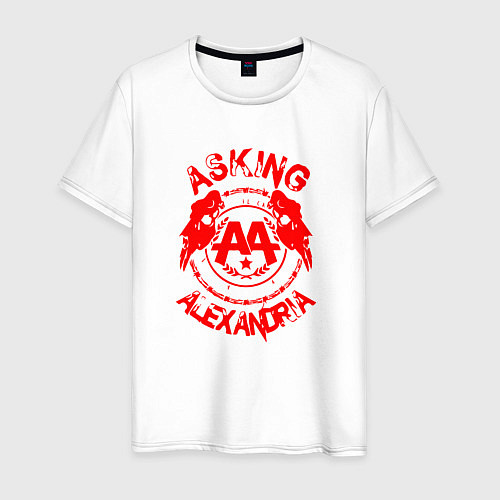 Мужская футболка Asking alexandria красный лого / Белый – фото 1