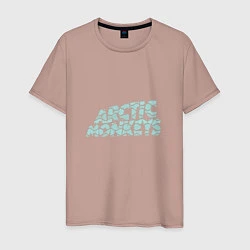 Футболка хлопковая мужская Надпись Arctic Monkeys, цвет: пыльно-розовый