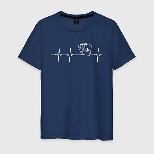 Мужская футболка Карты биении сердца / Тёмно-синий – фото 1