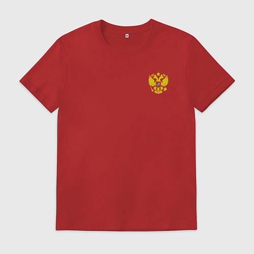 Мужская футболка Герб россии карман спина / Красный – фото 1