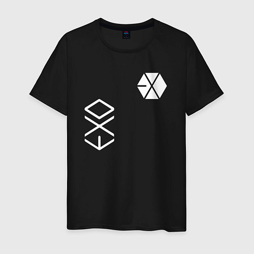 Мужская футболка Логотип группы exo / Черный – фото 1