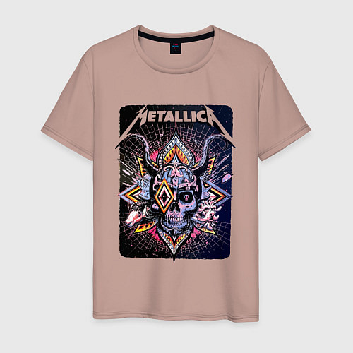 Мужская футболка Metallica Playbill Art skull / Пыльно-розовый – фото 1