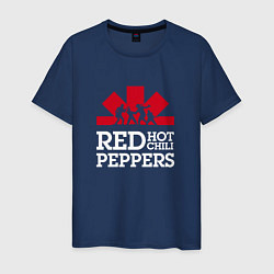 Футболка хлопковая мужская RHCP Logo Red Hot Chili Peppers Logo, цвет: тёмно-синий