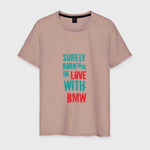 Мужская футболка In Love With BMW / Пыльно-розовый – фото 1