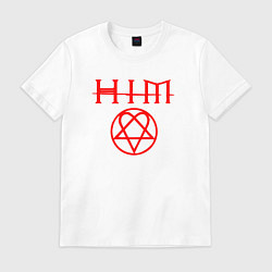 Футболка хлопковая мужская Him logo, цвет: белый