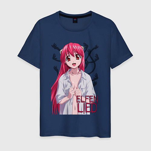 Мужская футболка Elfen lied Lucy / Тёмно-синий – фото 1