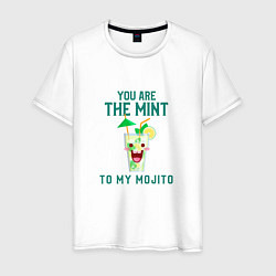 Футболка хлопковая мужская You are mint ot my mojito, цвет: белый