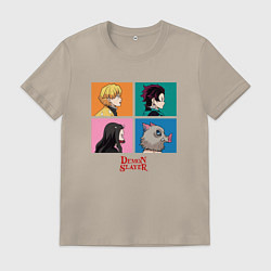 Мужская футболка Клинок, рассекающий демонов Коллаж