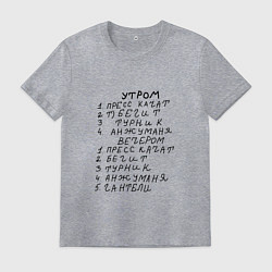 Футболка хлопковая мужская Анжуманя, цвет: меланж