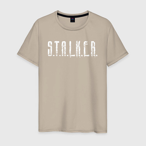 Мужская футболка S T A L K E R - Logo / Миндальный – фото 1