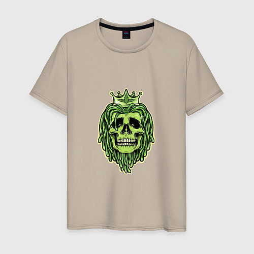 Мужская футболка Green Skull / Миндальный – фото 1