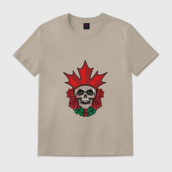 Футболка хлопковая мужская Canada Skull, цвет: миндальный