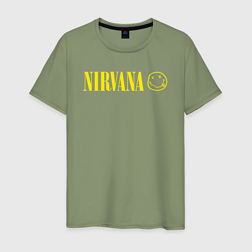 Мужская футболка Nirvana logo / Авокадо – фото 1